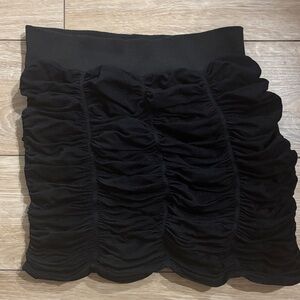 Elegant Black Ruched Skirt